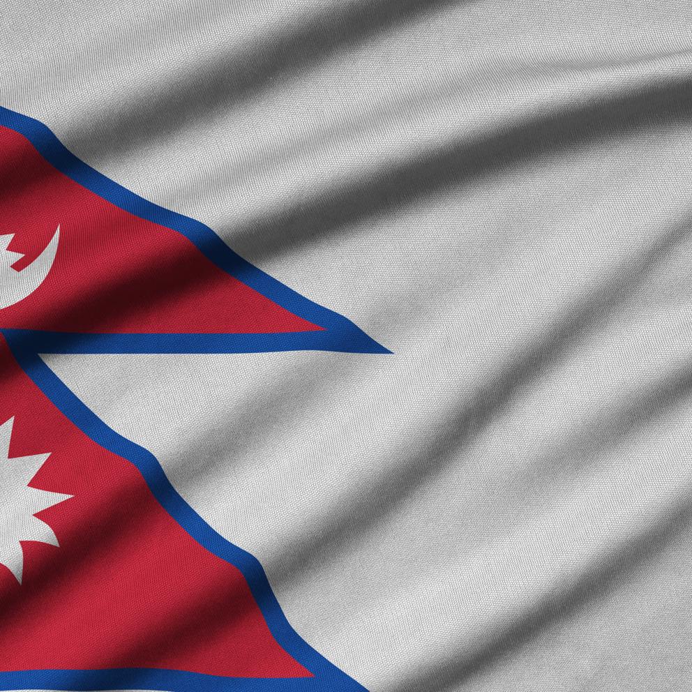 Nepal Flag Is Depicted On A Sports Cloth Fabric W 2025 03 15 14 19 26 Utc