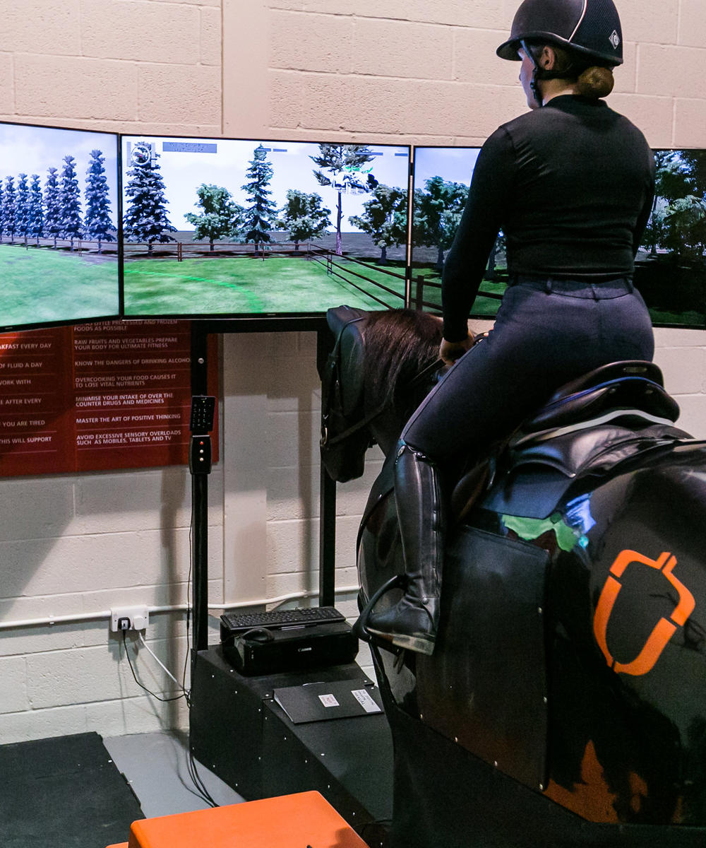 Student Using Horse Simulator