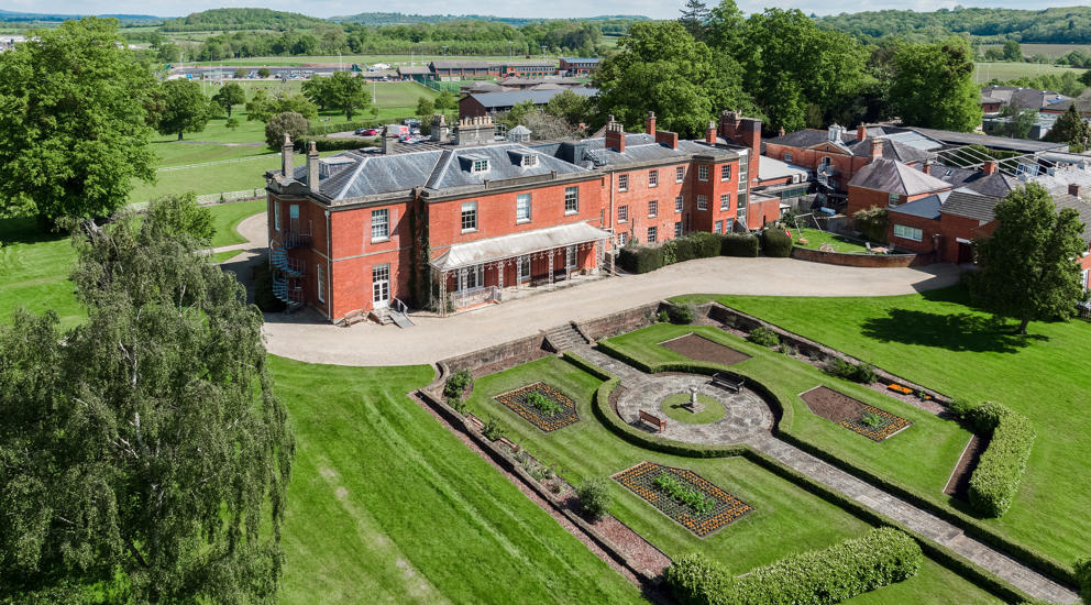 Aerial view image of Hartpury House