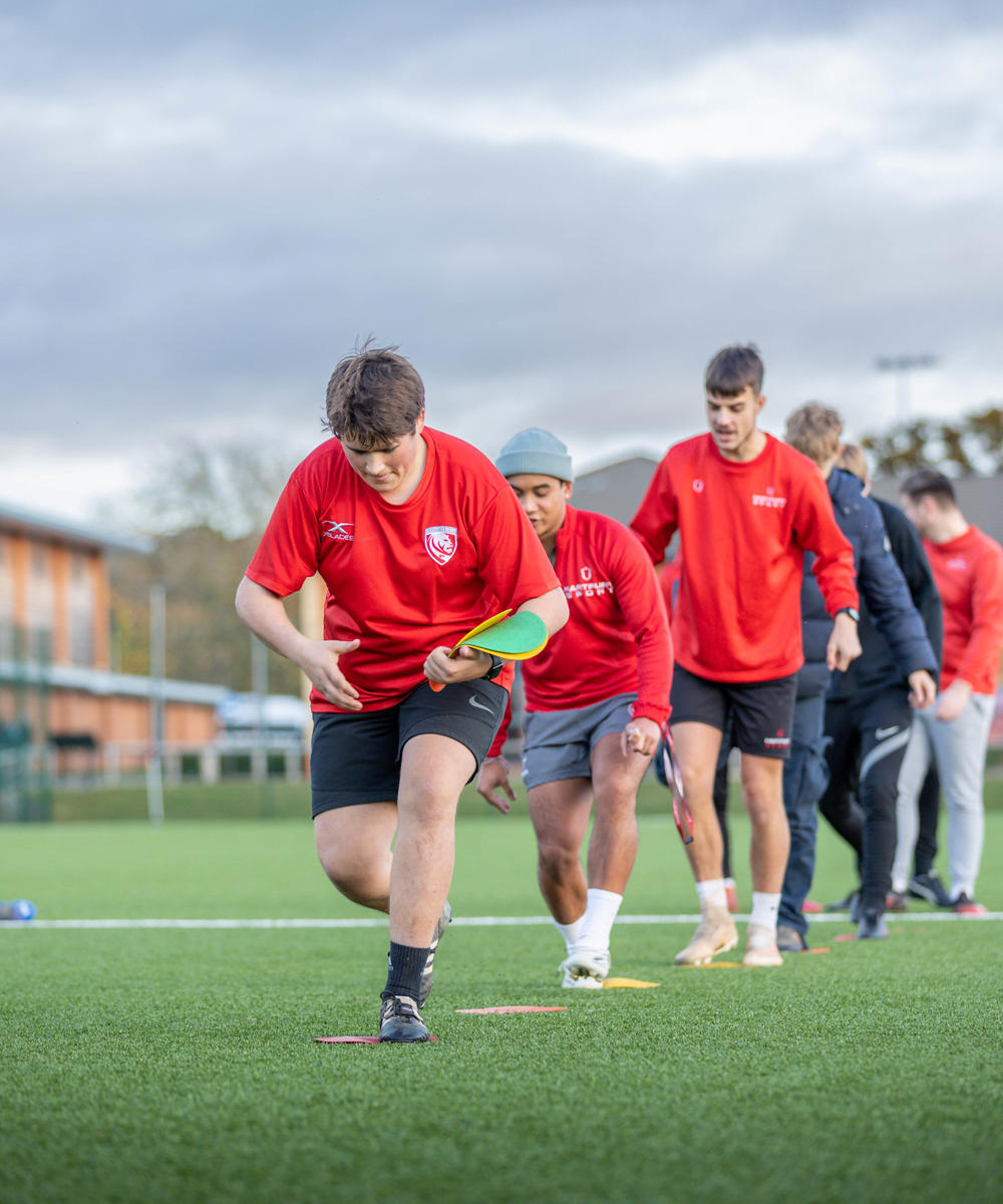 Sports Students Laying Cones