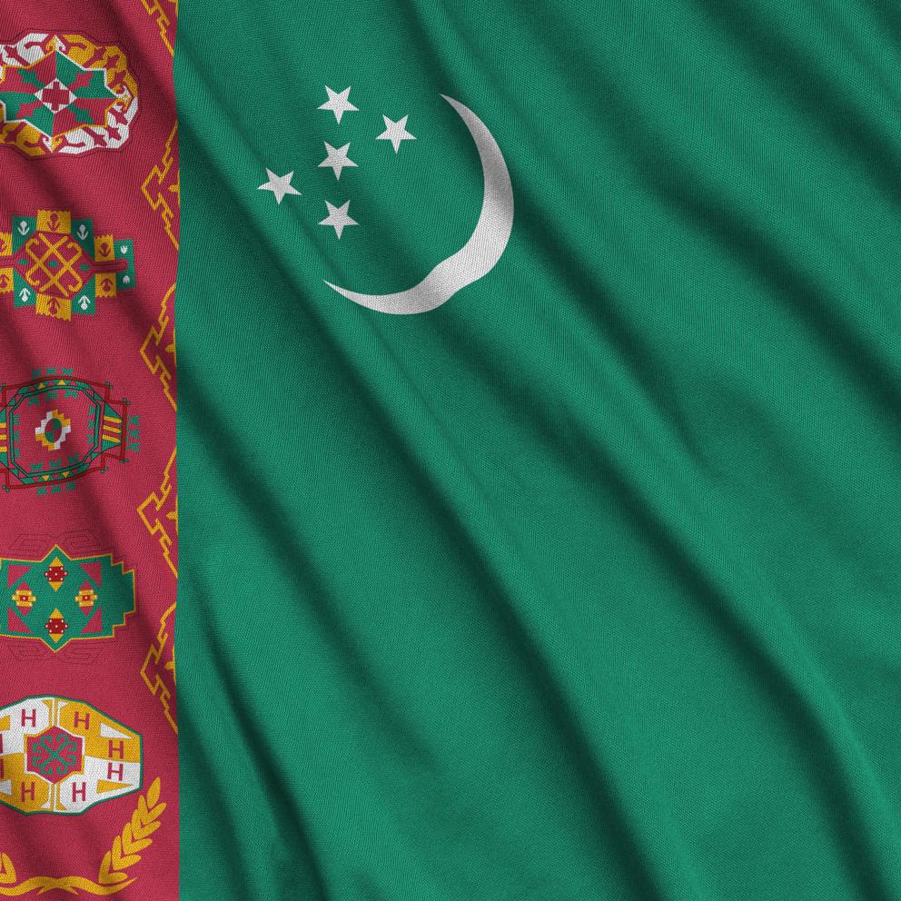 Turkmenistan Flag Is Depicted On A Sports Cloth F 2025 03 15 13 27 28 Utc