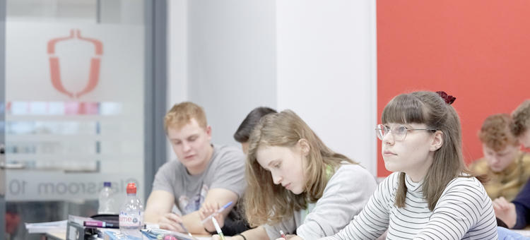 Female A Level Student Studying In Classroom